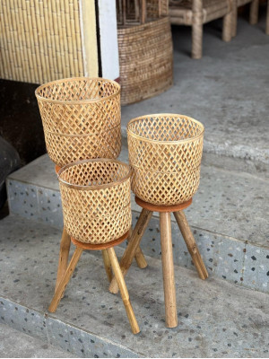 BAMBOO STAND PLANTER (SET OF 3) BAMBOO STAND PLANTER (SET OF 3)