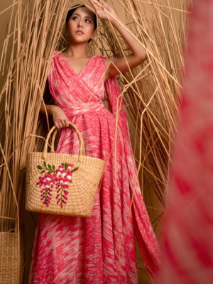 KAUNA NATURAL EMBROIDERED ECO-FRIENDLY HANDBAG