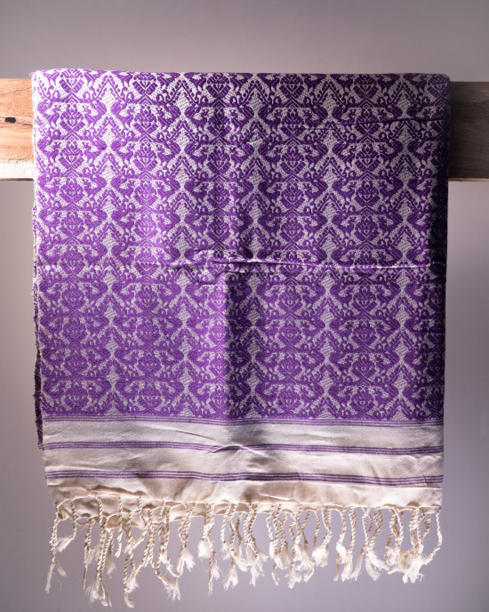 ALL OVER PURPLE MOTIF ERI SILK SHAWL (AHIMSA SILK) ALL OVER PURPLE MOTIF ERI SILK SHAWL (AHIMSA SILK)