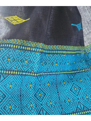 Black Multi Color Handloom Cotton Assam Stole