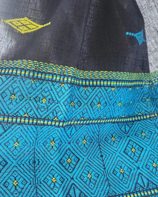 Black Multi Color Handloom Cotton Assam Stole