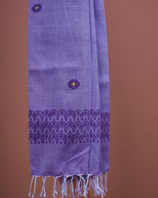 COTTON PURPLE HANDWOVEN STOLE