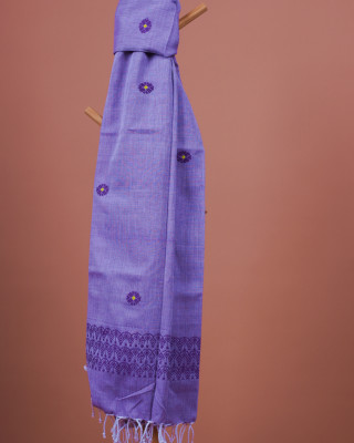 COTTON PURPLE HANDWOVEN STOLE