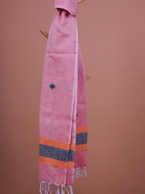 COTTON PINK HANDWOVEN STOLE