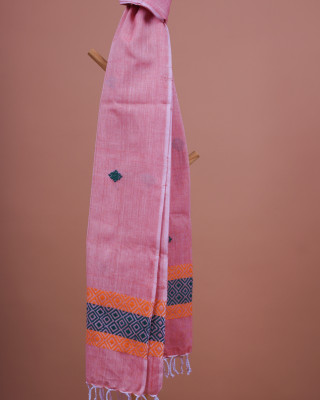 COTTON PINK HANDWOVEN STOLE