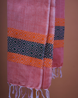 COTTON PINK HANDWOVEN STOLE