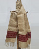 MUGA SILK STOLE WITH MAROON ERI SILK MOTIFS