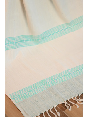 ERI SILK STOLE (AHIMSA SILK) WITH SEA GREEN MOTIFS ERI SILK STOLE (AHIMSA SILK) WITH SEA GREEN MOTIFS