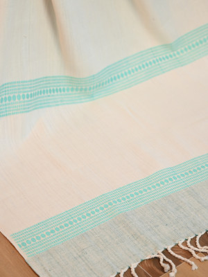 ERI SILK STOLE (AHIMSA SILK) WITH SEA GREEN MOTIFS ERI SILK STOLE (AHIMSA SILK) WITH SEA GREEN MOTIFS