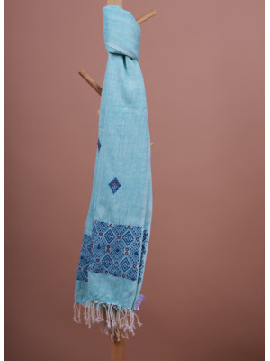 SKY BLUE ERI SILK STOLE SKY BLUE ERI SILK STOLE