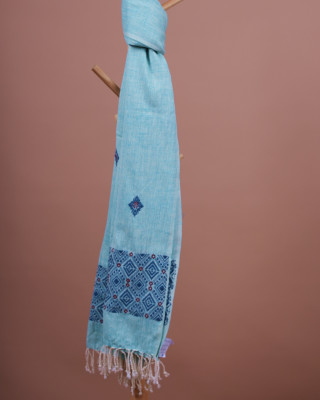 SKY BLUE ERI SILK STOLE SKY BLUE ERI SILK STOLE