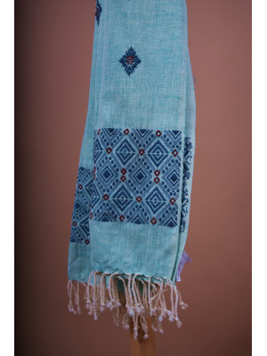 SKY BLUE ERI SILK STOLE SKY BLUE ERI SILK STOLE