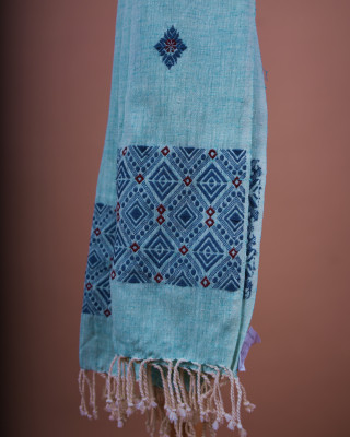 SKY BLUE ERI SILK STOLE SKY BLUE ERI SILK STOLE