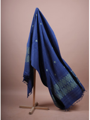ERI DARK BLUE SILK SHAWL (AHIMSA SILK) ERI DARK BLUE SILK SHAWL (AHIMSA SILK)