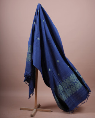 ERI DARK BLUE SILK SHAWL (AHIMSA SILK) ERI DARK BLUE SILK SHAWL (AHIMSA SILK)