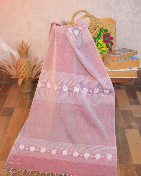 Cotton Handloom Pink Stole