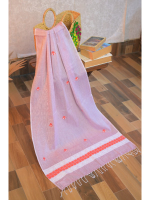 COTTON PINK HANDWOVEN STOLE
