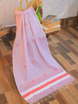 COTTON PINK HANDWOVEN STOLE