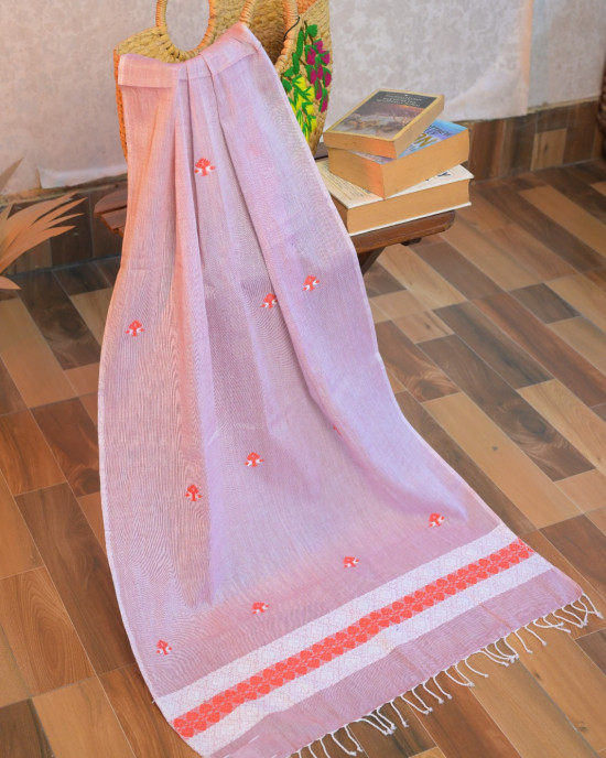 COTTON PINK HANDWOVEN STOLE