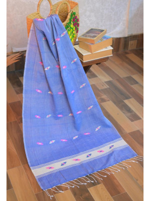 HANDWOVEN BLUE COTTON STOLE