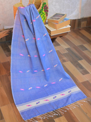 HANDWOVEN BLUE COTTON STOLE