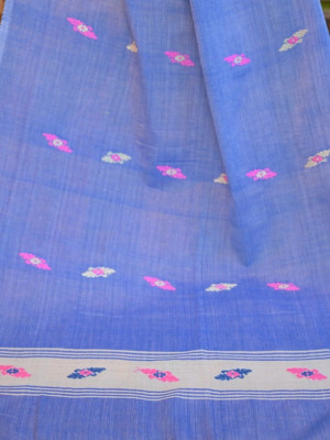 HANDWOVEN BLUE COTTON STOLE HANDWOVEN BLUE COTTON STOLE
