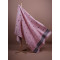 PINK ERI SILK SHAWL (AHIMSA SILK) WITH BLACK BORDER PINK ERI SILK SHAWL (AHIMSA SILK) WITH BLACK BORDER