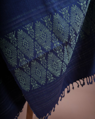 ERI DARK BLUE SILK SHAWL (AHIMSA SILK) ERI DARK BLUE SILK SHAWL (AHIMSA SILK)