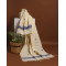 ERI  SILK STOLE BLUE BORDER ERI  SILK STOLE BLUE BORDER
