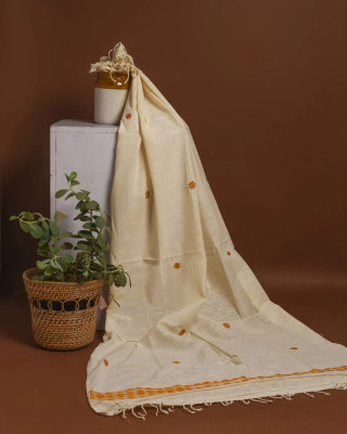 ERI SILK STOLE ORANGE BORDER