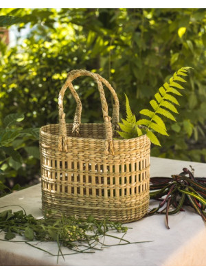 Kauna Handcrafted Grass Storage Basket  Kauna Handcrafted Grass Storage Basket
