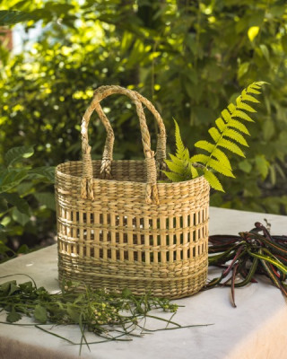 Kauna Handcrafted Grass Storage Basket  Kauna Handcrafted Grass Storage Basket