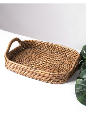 Cane Wooden Wicker Tray