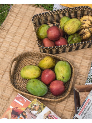 Cane Wooden Wicker Tray