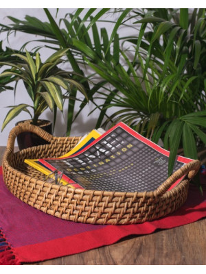 CANE BAMBOO OVAL TRAY