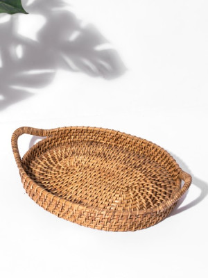 CANE BAMBOO OVAL TRAY CANE BAMBOO OVAL TRAY