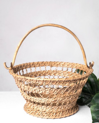 CANE BASKET WITH HANDLE CANE BASKET WITH HANDLE