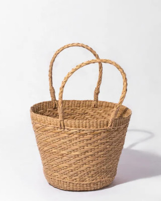 Handmade Round Kauna Marketing Basket