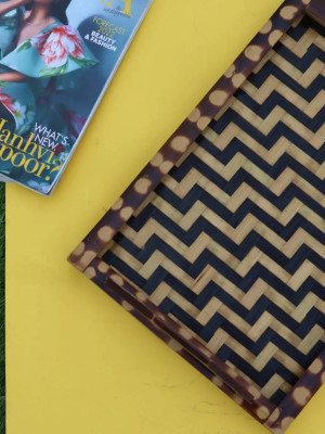 Bamboo Black Pattern Tray