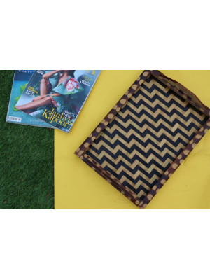 Bamboo Black Pattern Tray
