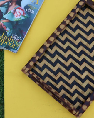 Bamboo Black Pattern Tray
