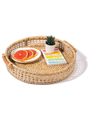 Round Cane Tray