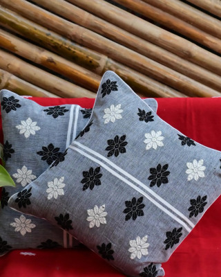 Cushion Cover Set of Gray 5