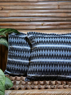 Cushion Cover Set Of White With Blue 5 Cushion Cover Set Of White With Blue 5