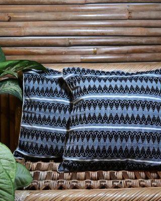 Cushion Cover Set Of White With Blue 5