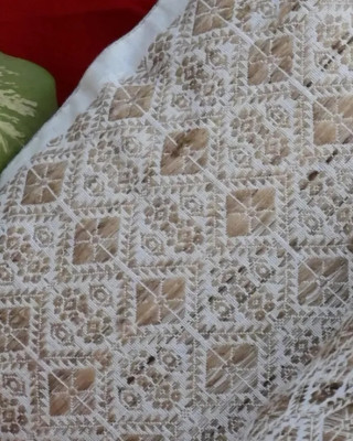 Cushion Cover Set Of White With Golden Print 5