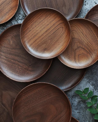 Handmade Wooden Plate Set of 6