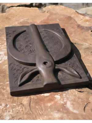 Exotic Naga Gamari Wood Panel [Mithun Head]