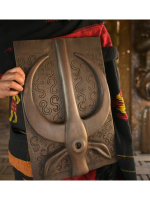 Exotic Naga Gamari Wood Panel [Mithun Head]