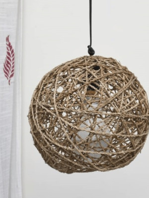 Handcrafted Banana Fibre Lamp Shade Handcrafted Banana Fibre Lamp Shade